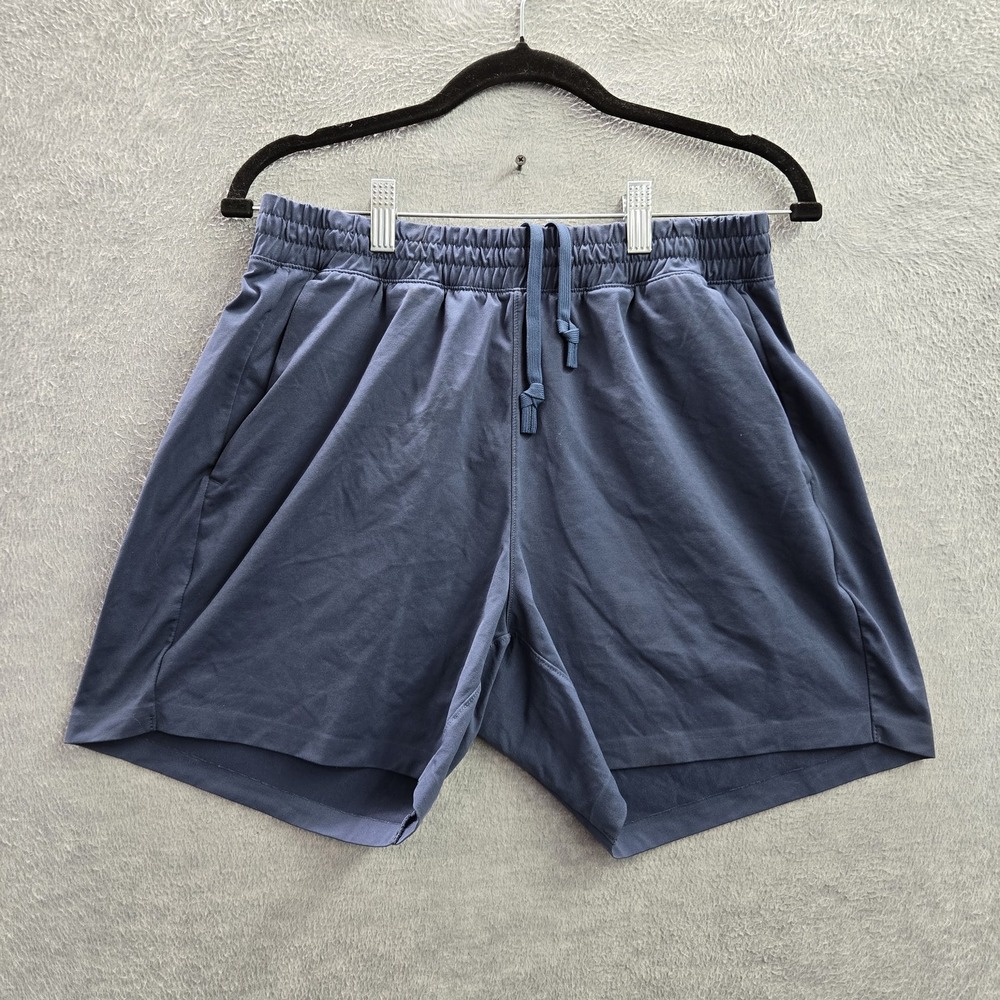 Uniqlo Men‎ Activewear Shorts M Blue Sweat Airism Zipper 7" Inseam